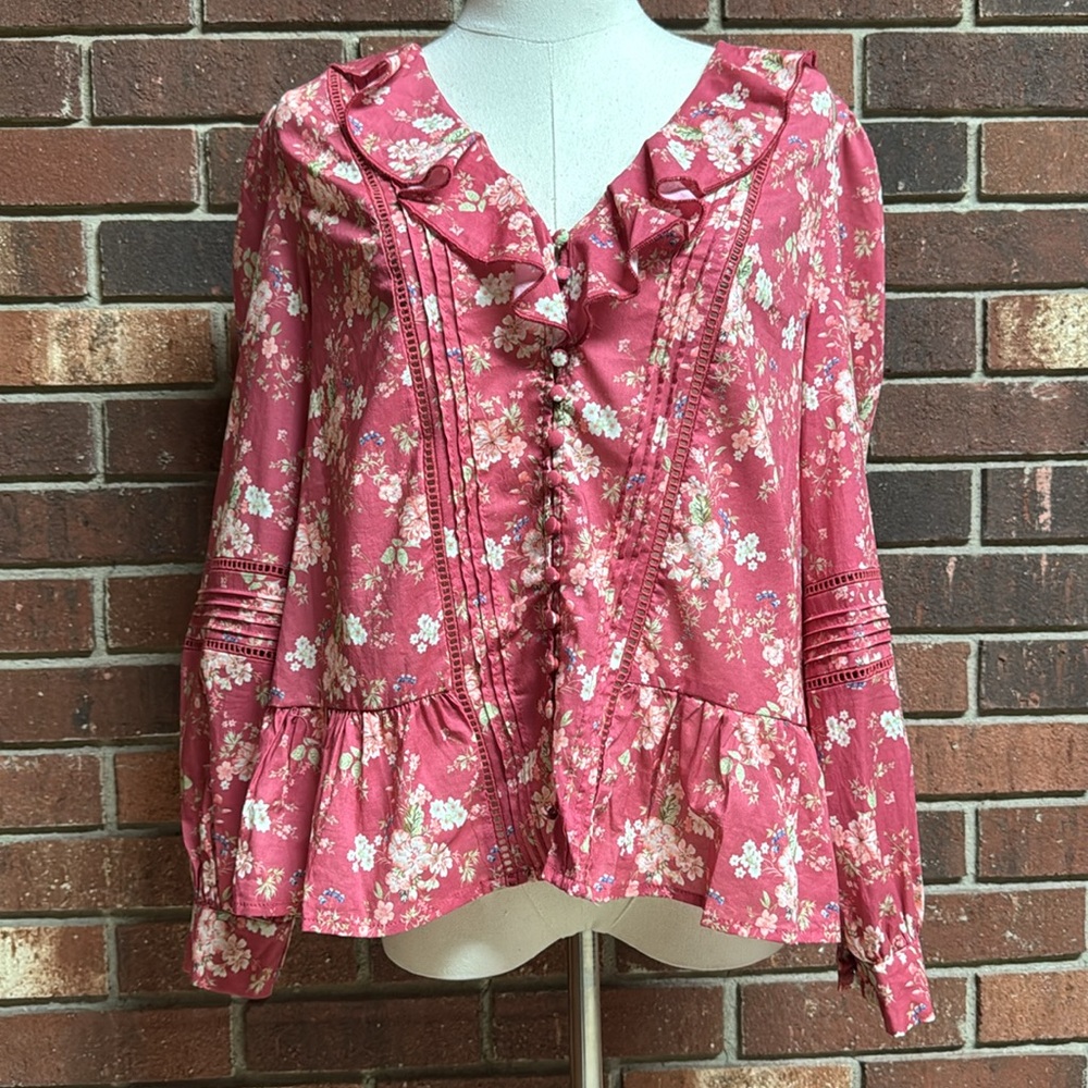 A Collective‎ Story The Bailey Ruffle Top Size Small